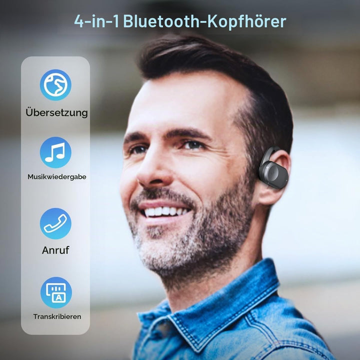 kentfaith AI Kopfhörer Übersetzer 150 Sprachen, 4‑in‑1 Echtzeit Sprachübersetzer Kopfhörer, Offline