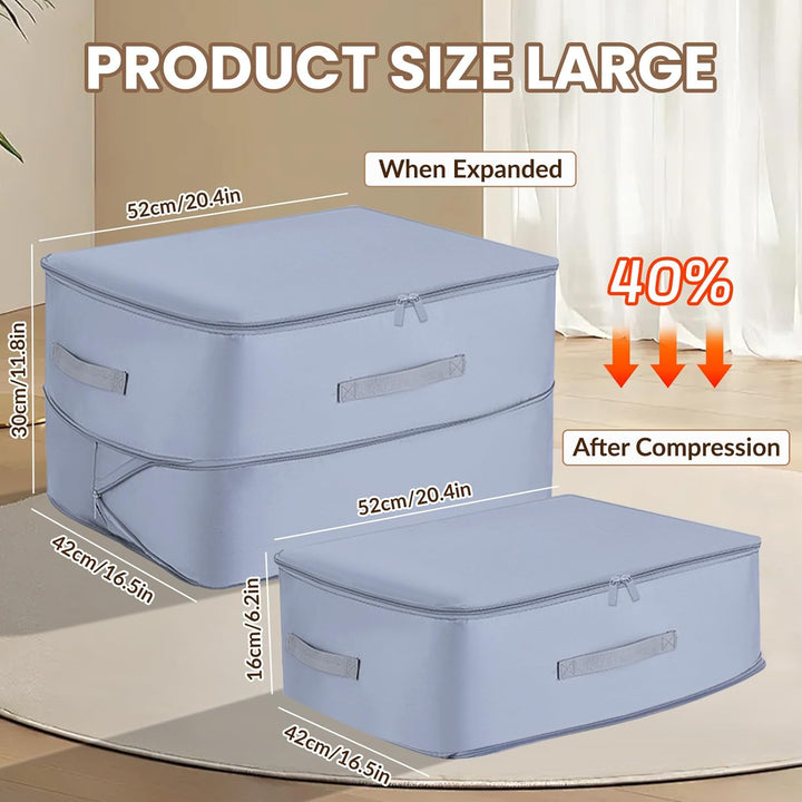 4 Stück Ultra Platzsparender Selbstkomprimierender Organizer, Aufbewahrungstasche für Bettdecken, Gr