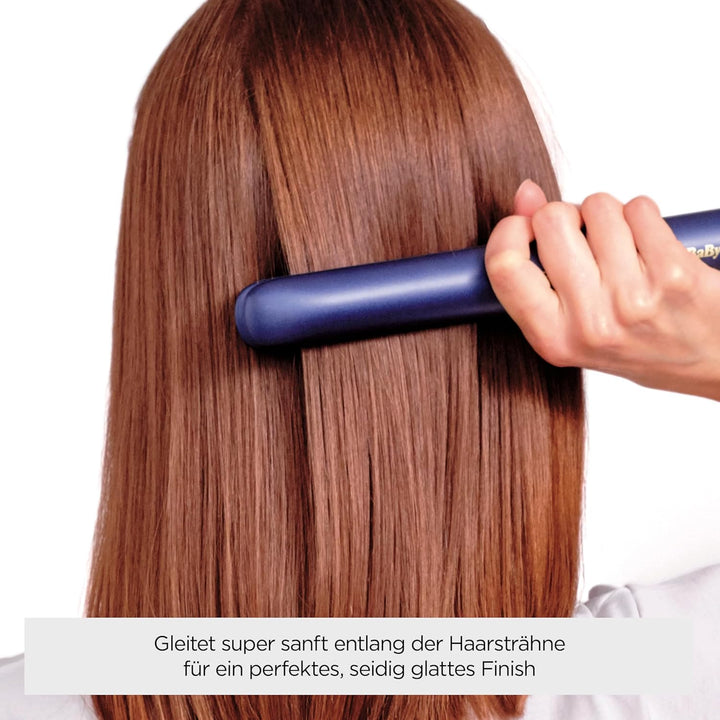 BaByliss Midnight Luxe Glätteisen - Titanium Ceramic Floating Plates für sanftes Gleiten, schnelles