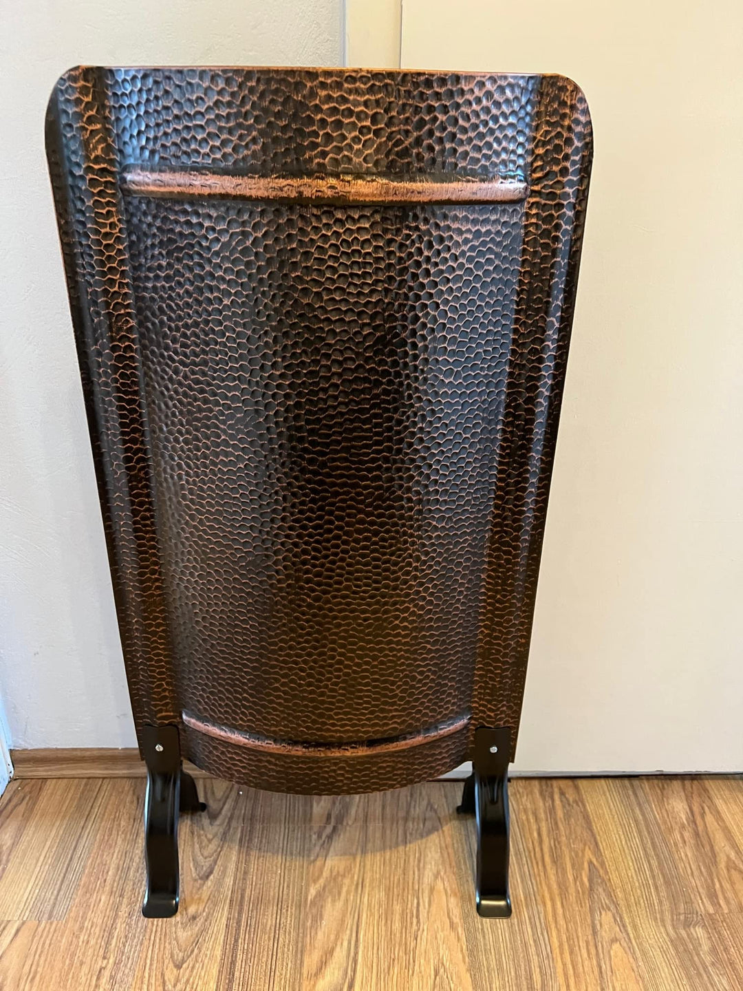 Ofenschirm mit Füssen Kupfer 91 x 46 cm gehämmert