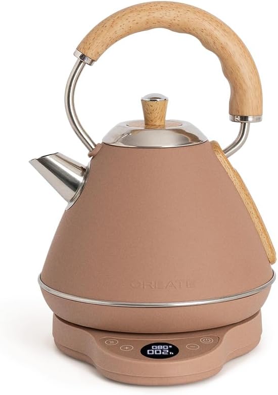 CREATE/KETTLE RETRO PRO/Wasserkocher mit Temperaturregelung 1L Mokka/Automatische Abschaltung, Schne