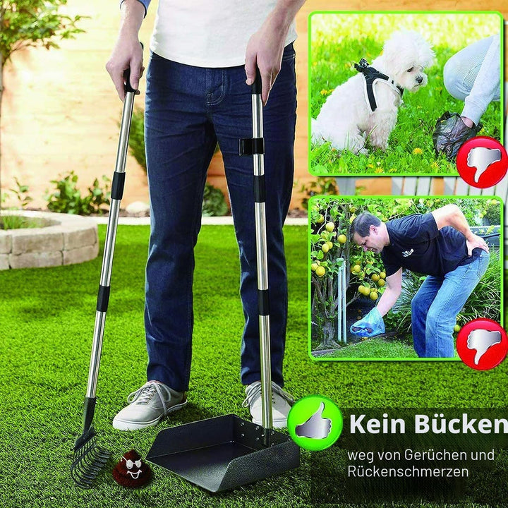 XXYL Hundekotschaufel, Tablett und Rechen für grosse, mittlere und kleine Haustiere, 96,5 cm lang, V