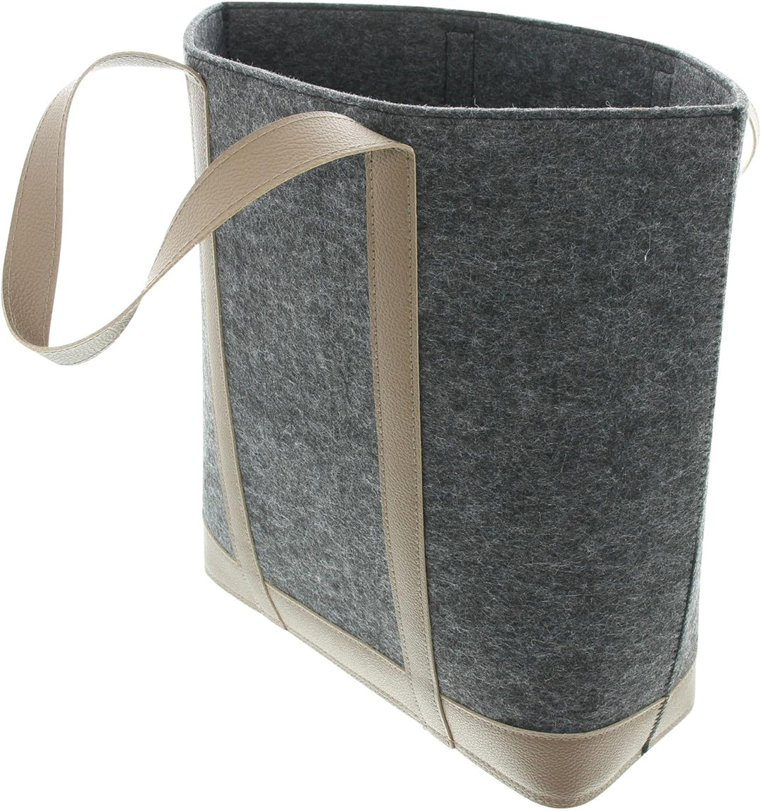 FRANK FLECHTWAREN Tasche Grand, Filz, Kunstleder Masse: 34 x 15 x 48 cm, GH 55 cm, Robust und strapa