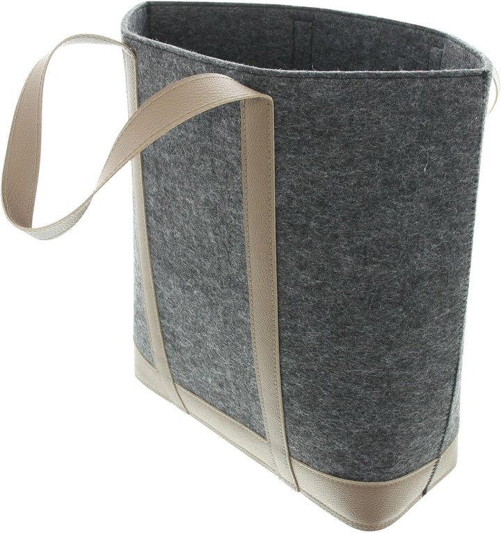 FRANK FLECHTWAREN Tasche Grand, Filz, Kunstleder Masse: 34 x 15 x 48 cm, GH 55 cm, Robust und strapa