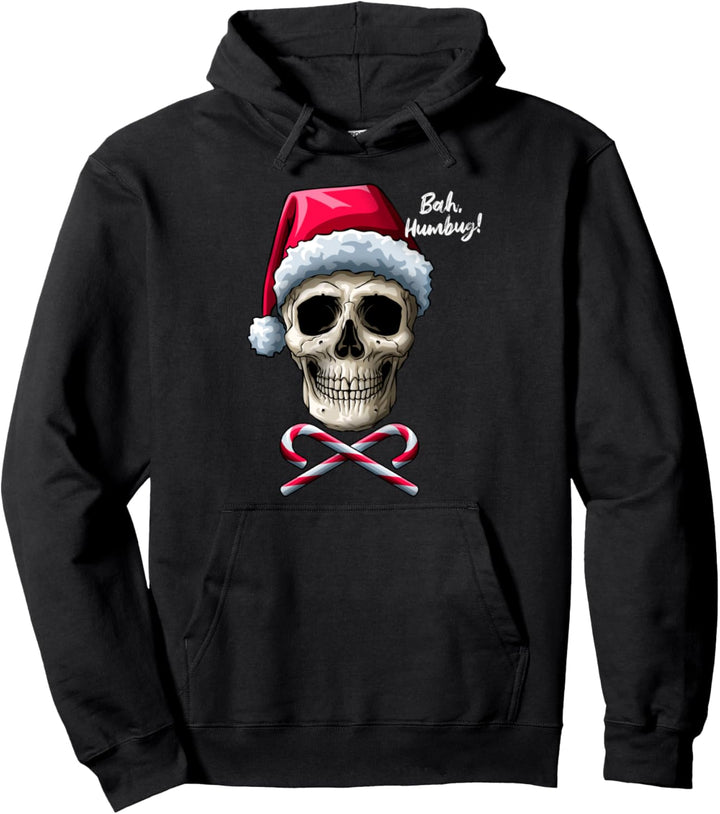 Schädel Bah Humbug! Lustiger Weihnachtsmann Kreuz Zuckers Pullover Hoodie