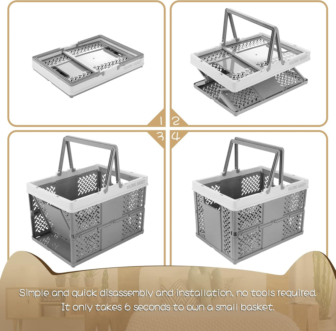 Spesh 2 Stücke Klappbox mit Henkel 30 * 22cm Aufbewahrungsbox klappbar Klein Plastik Aufbewahrungsko