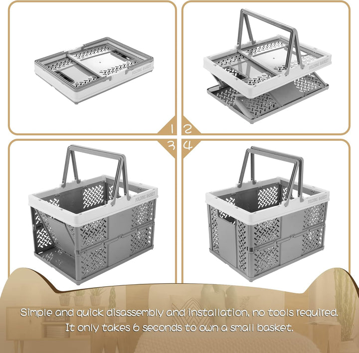 Spesh 2 Stücke Klappbox mit Henkel 30 * 22cm Aufbewahrungsbox klappbar Klein Plastik Aufbewahrungsko
