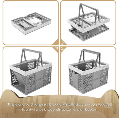 Spesh 2 Stücke Klappbox mit Henkel 30 * 22cm Aufbewahrungsbox klappbar Klein Plastik Aufbewahrungsko
