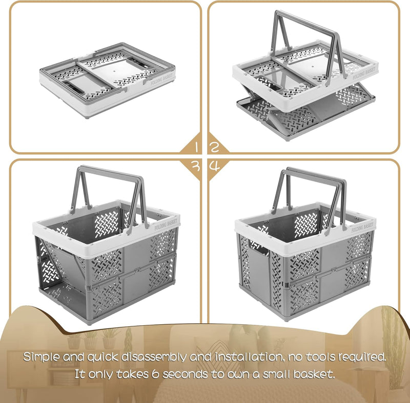 Spesh 2 Stücke Klappbox mit Henkel 30 * 22cm Aufbewahrungsbox klappbar Klein Plastik Aufbewahrungsko