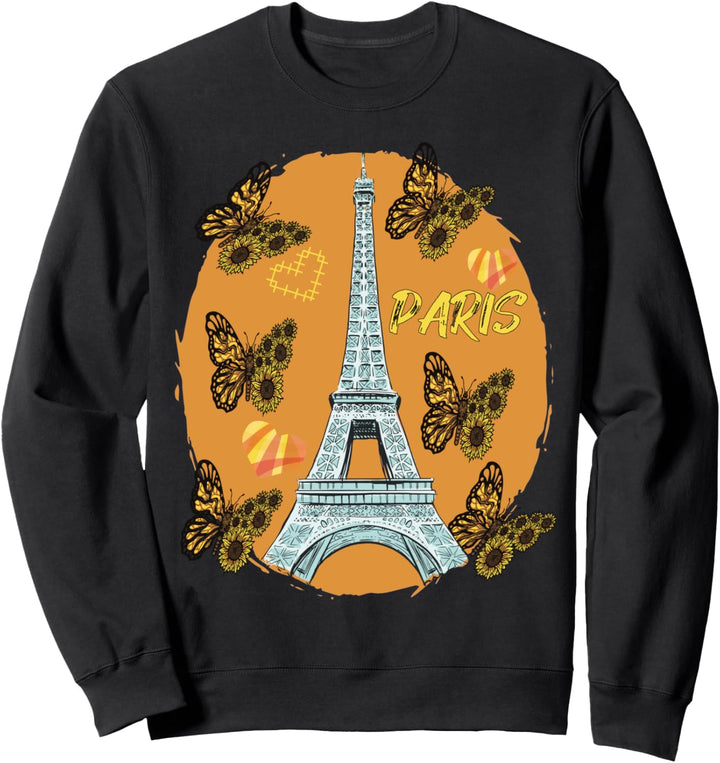 Love Paris Herzen Eiffelturm Schmetterling Frankreich Liebe Französisch Sweatshirt