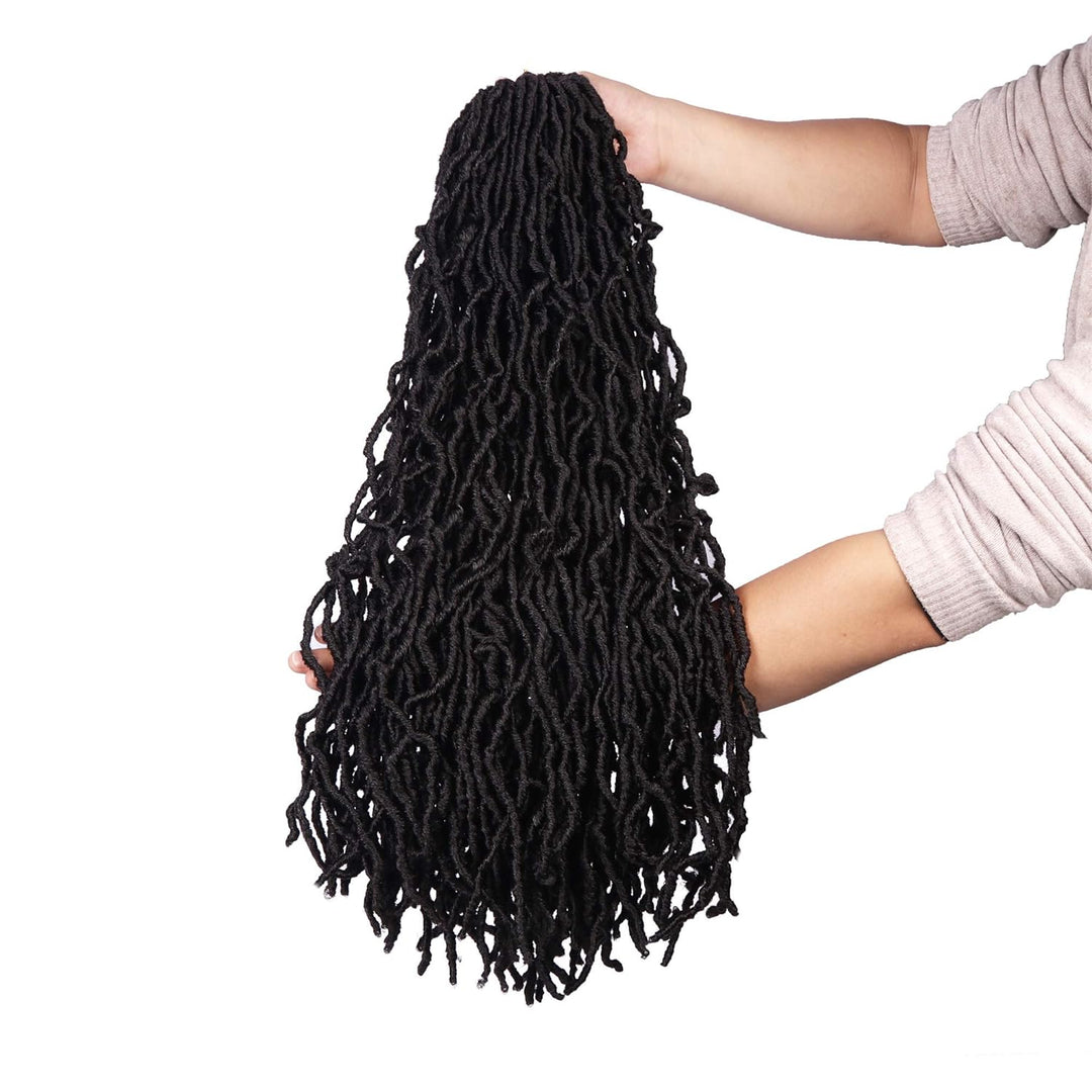 Beyond Beauty 6 Packungen 24Zoll vorgeschlungene Nu Faux Locs Häkelhaar, weiche Dreadlocks, Flechtha