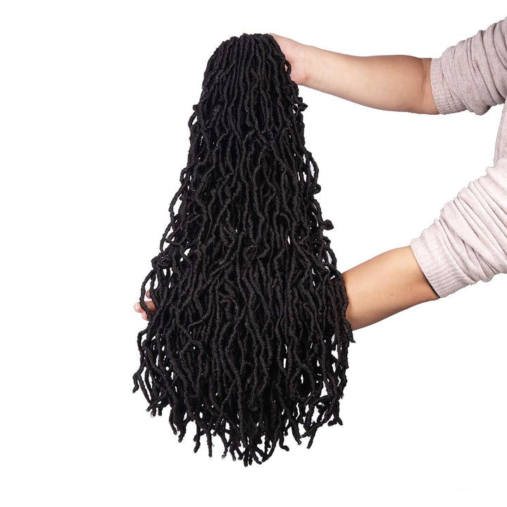 Beyond Beauty 6 Packungen 24Zoll vorgeschlungene Nu Faux Locs Häkelhaar, weiche Dreadlocks, Flechtha