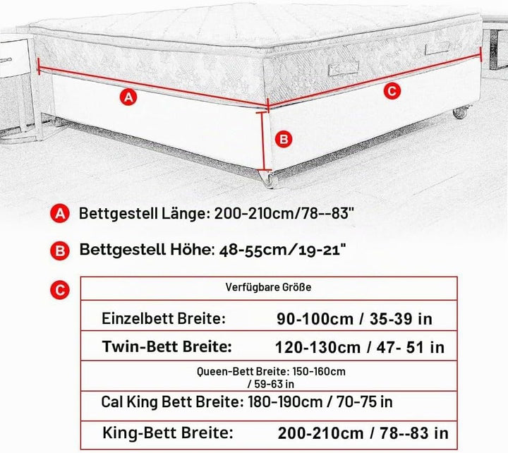 DUJUIKE Diwan Bettgestell Bettrock, Bettrahmenbezug aus Samt, vollständig elastisch um die Basis Ihr