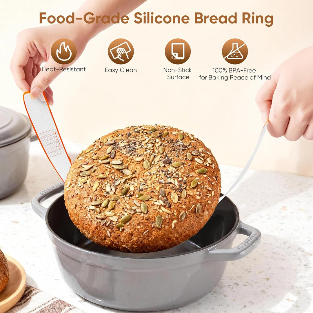 Sauerteig Set 21-teilig mit 2 Gärkörbchen & Glas – Komplettes Brotbackzubehör inkl. Gärkorb Rattan,