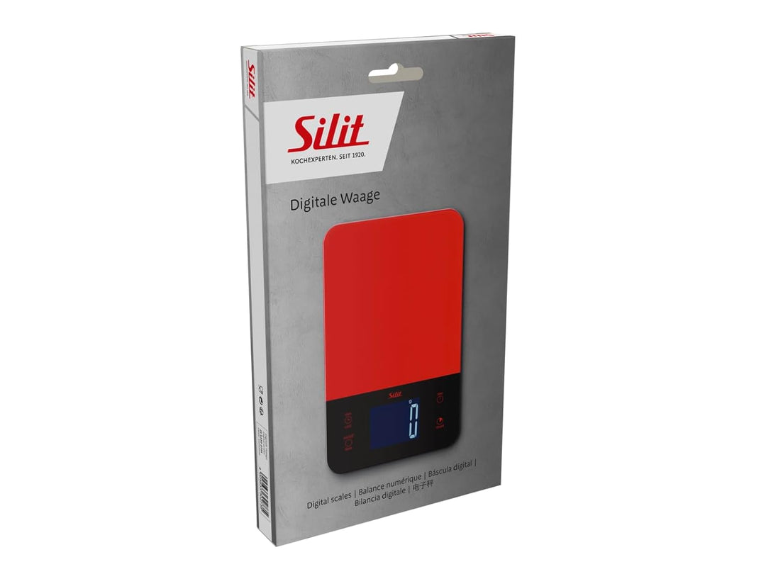 Silit Digitale Küchenwaage mit Tara, bis 5kg, Haushaltswaage mit Touch-Display, Küchenwaage digital,