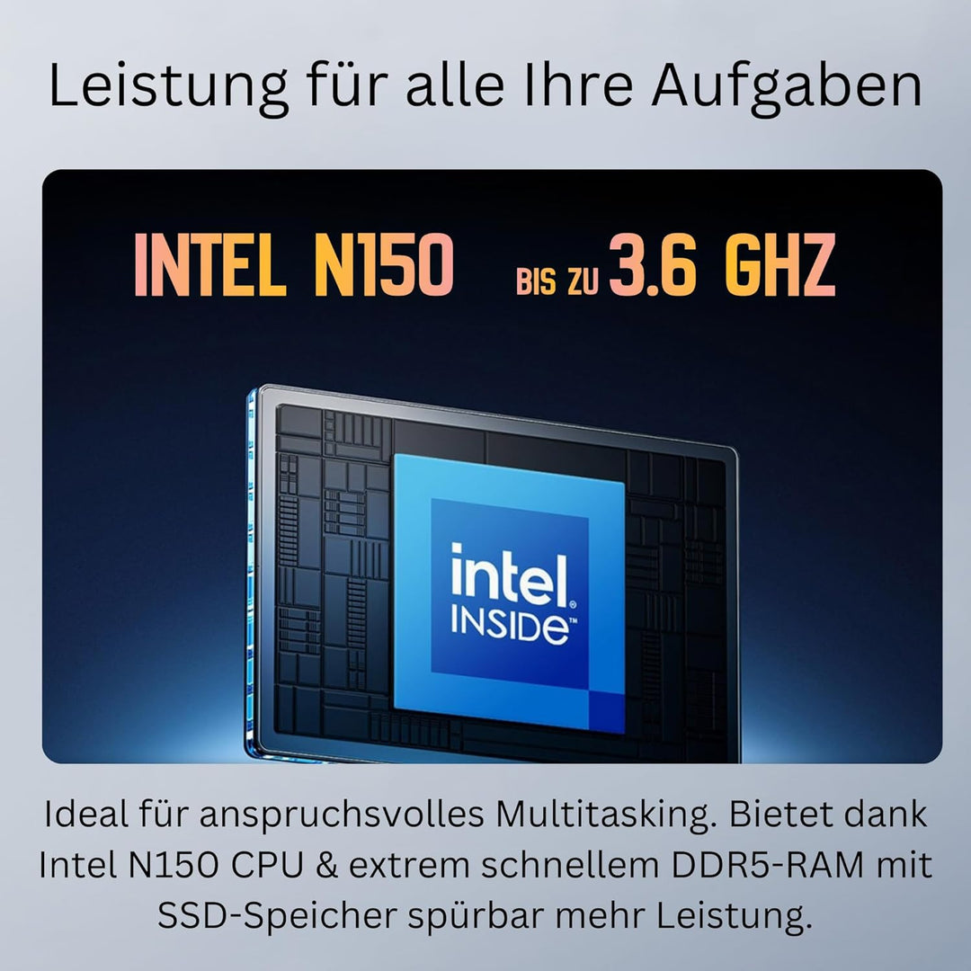Orbsmart AW-16L Lüfterloser Mini PC Intel N150 16GB DDR5 512GB SSD Windows 11 Pro, Fanless Desktop C