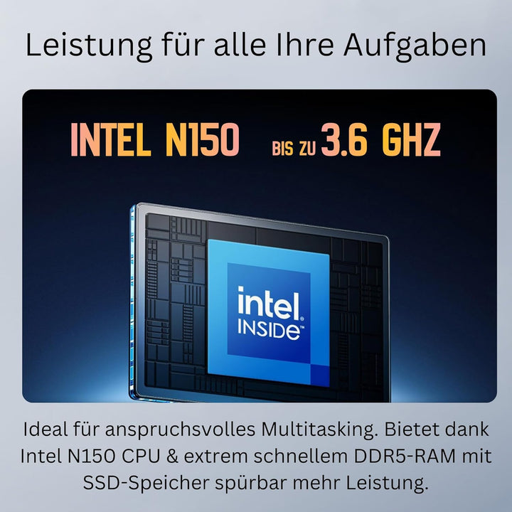 Orbsmart AW-16L Lüfterloser Mini PC Intel N150 16GB DDR5 512GB SSD Windows 11 Pro, Fanless Desktop C