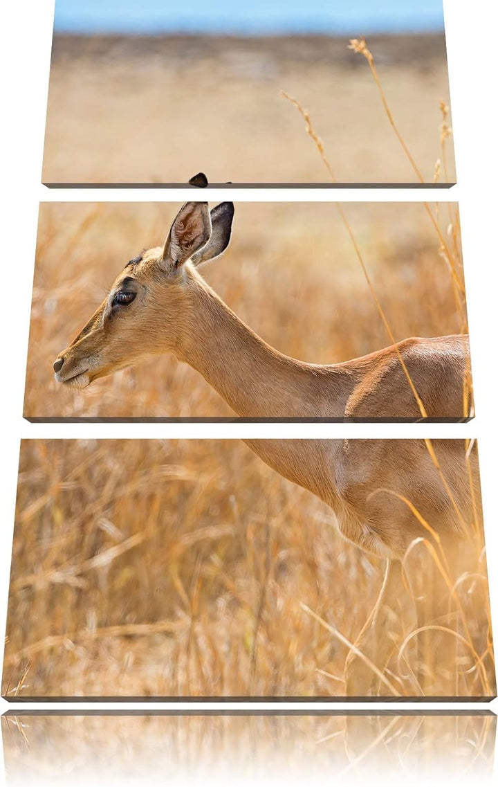 Pixxprint Erdbeeren in Eiswürfeln als Leinwandbild/Grösse: 3 Teilig (120x80) / Wandbild/Kunstdruck/f