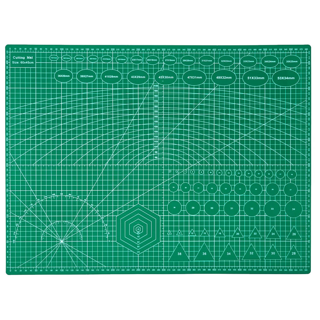 QILZO® Schneidebrett, A2, doppelseitig, 3-lagig, zum Nähen und Basteln, Schneideunterlage für Patchw