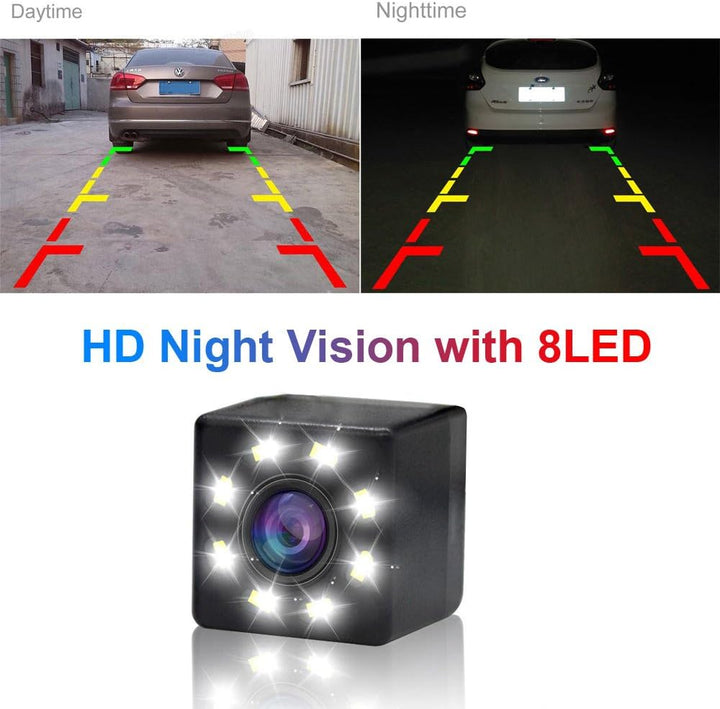 8 LED Nacht Visionen Auto Rückfahrkamera 170 ° Weitwinkel HD Farbe wasserdichte Rückfahrkamera für D