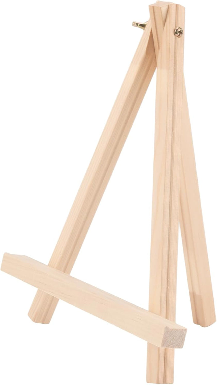 6 Stück klein Leinwand mit Staffelei Set, 18x24cm kleine Staffelei Holz mit 15x20cm Mini Leinwand, T