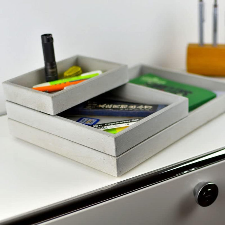 Ablagesystem aus Beton Ablageschalen Betonschale Dokumentenablage Schmuck Schreibtisch Organizer Abl