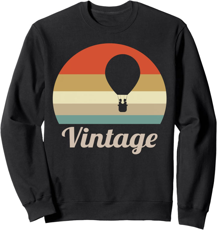 Ballonfahrer Heissluftballon Fun Sport Vintage Retro Style Sweatshirt