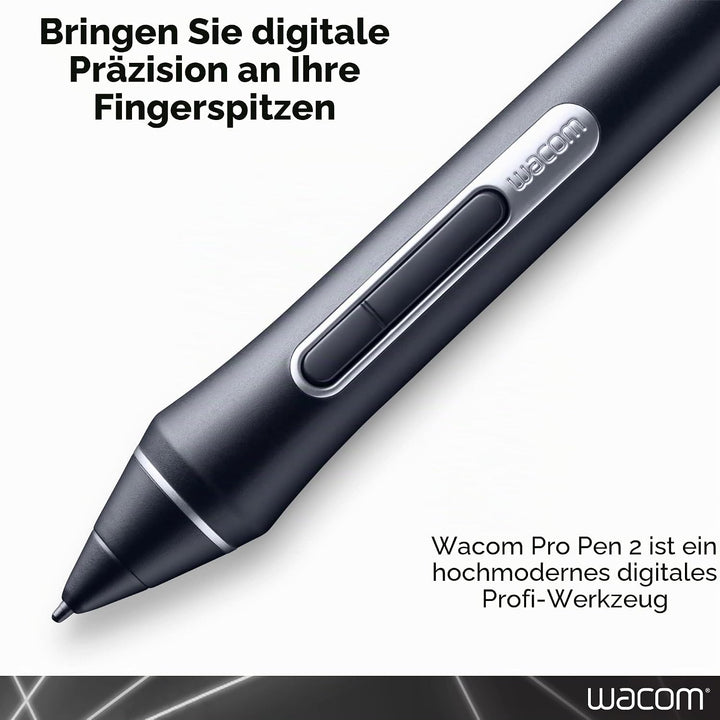 Wacom Pro Pen 2 (KP504E) - Compatible with Intuos Pro, Cintiq, Cintiq Pro & MobileStudio Pro, schwar