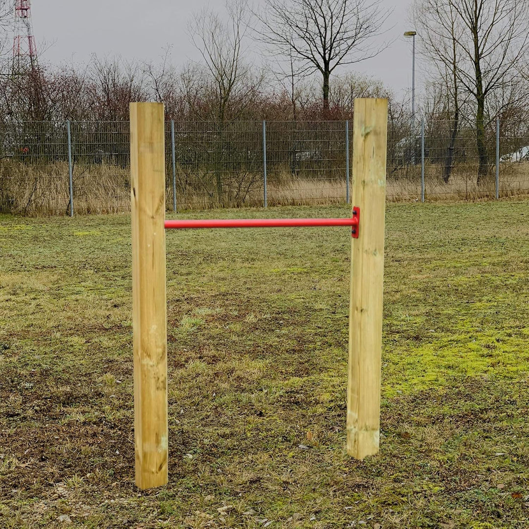 Loggyland Reckanlage, Turnreck, Reck, Metallreck, Kinderreckanlage (Kreuzpfosten-90cm, rot) Kreuzpfo