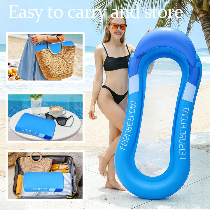 Luftmatratze Wasser,Luftmatratze Pool mit Netz 2 in 1,Wasserhängematte mit Netz Tragbare,Aufblasbare