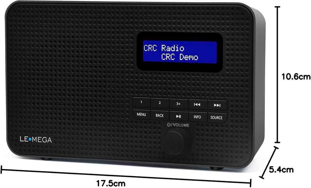 LEMEGA DR1 Tragbares DAB/DAB+ und UKW-Digitalradio,DAB-Radio mit Handbedienung,Doppelalarm,Schlummer
