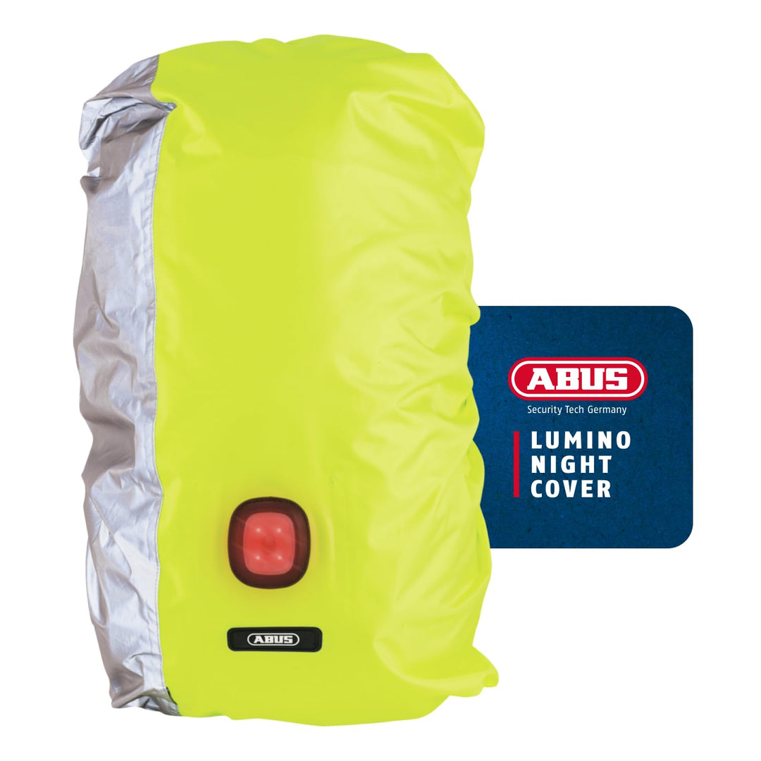 ABUS Regenschutz für Rucksäcke - Lumino X-Urban Cover mit integriertem USB-Rücklicht - wasserdichter