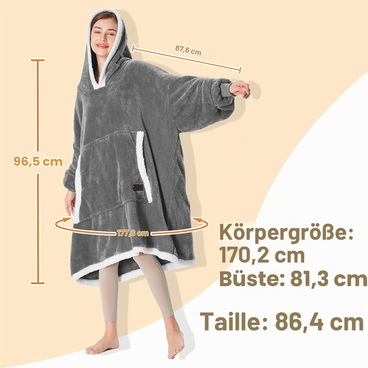 Catalonia Classy Decke mit Ärmel Oversize Hoodie Kuscheldecke-Kuscheldecke Zum Anziehen mit Ärmeln u