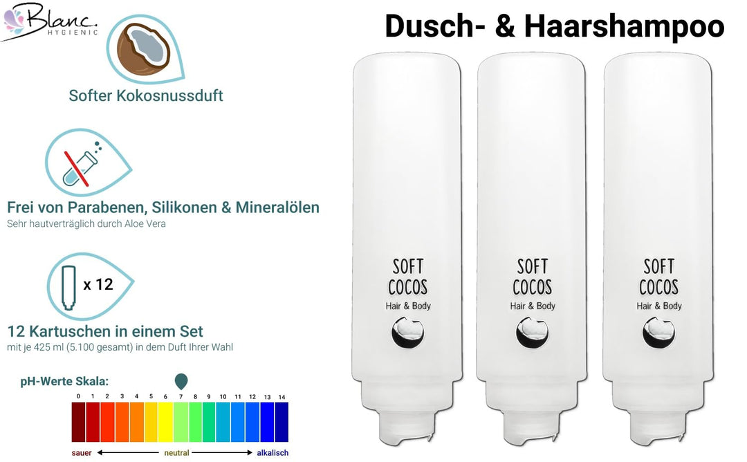 SET: Professionelles Shampoo-Duschgel-Set –12x425 ml–verschied. Düfte+4x Hlterung in verschied. Farb