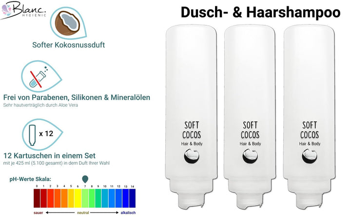 SET: Professionelles Shampoo-Duschgel-Set –12x425 ml–verschied. Düfte+4x Hlterung in verschied. Farb