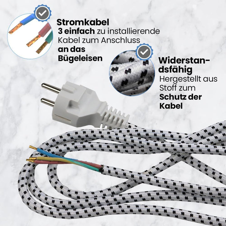 Anakel Home Anschlussleitung 3x1,5 Netzkabel Anschlusskabel Schukostecker für Dampfbügeleisen