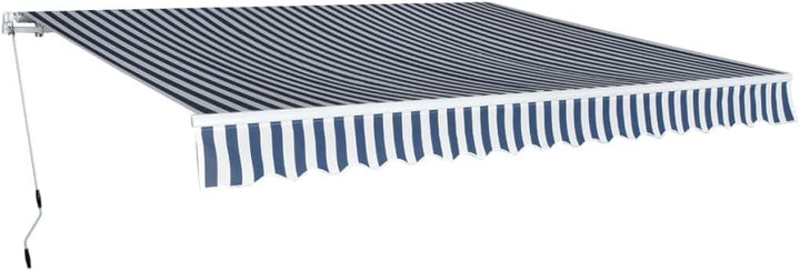 vidaXL Gelenkarmmarkise 400cm Blau/Weiss Markise Sonnenschutz Terrasse Balkon 400 cm Blau und Weiss,