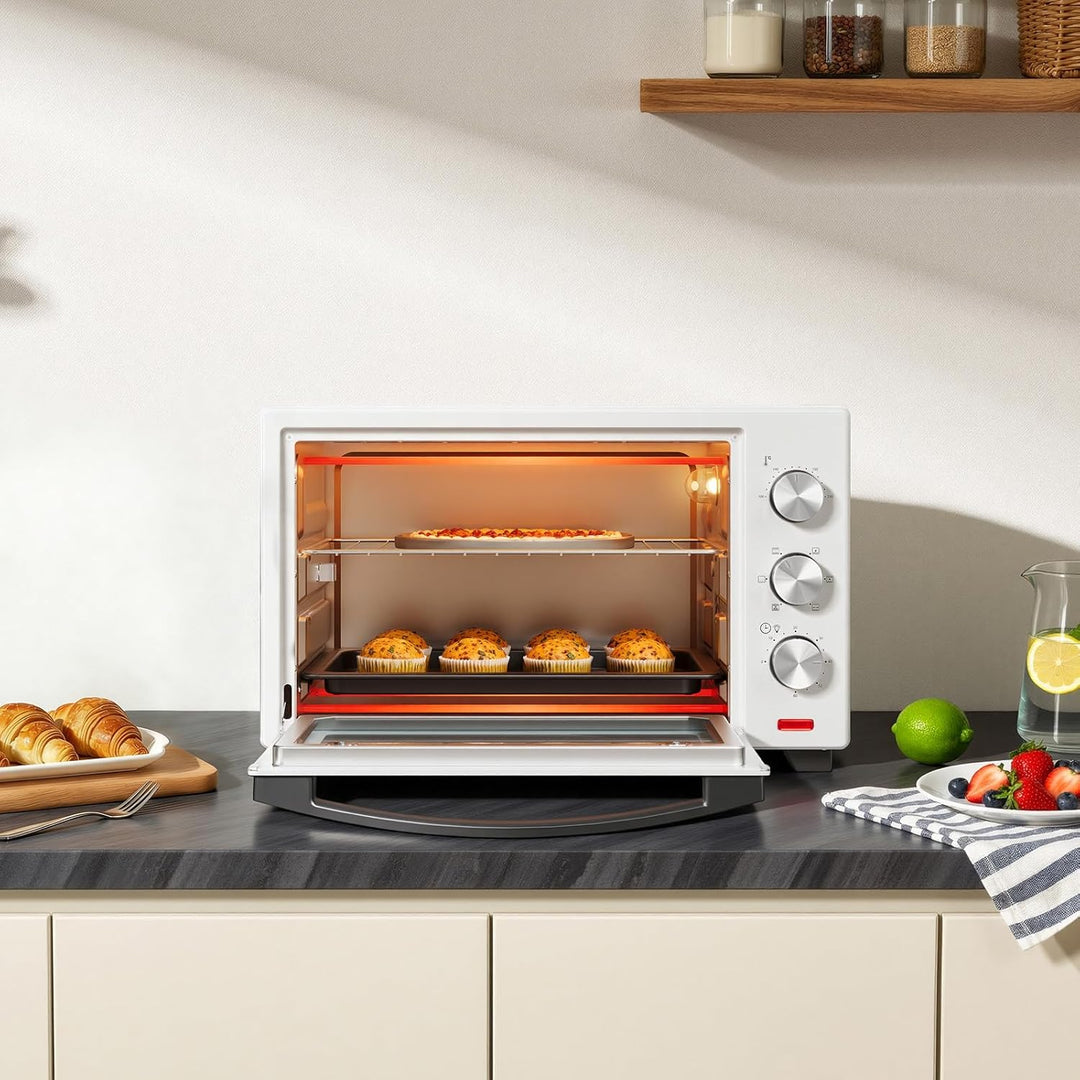 WOLTU Mini Backofen 32 Liter, 1600 Watt Toasterofen | Pizzaofen | Herausnehmbares Krümelblech mit Ti