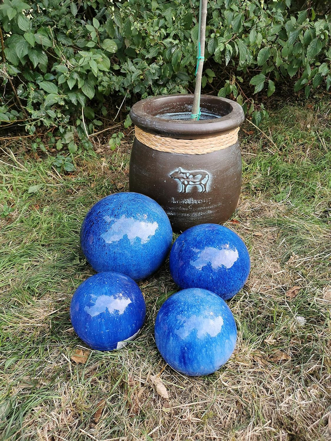 Teramico Dekokugel Gartenkugel glasiert -Blau, Grün, Anthrazit, Türkis, Aqua- sehr hochwertig frostf