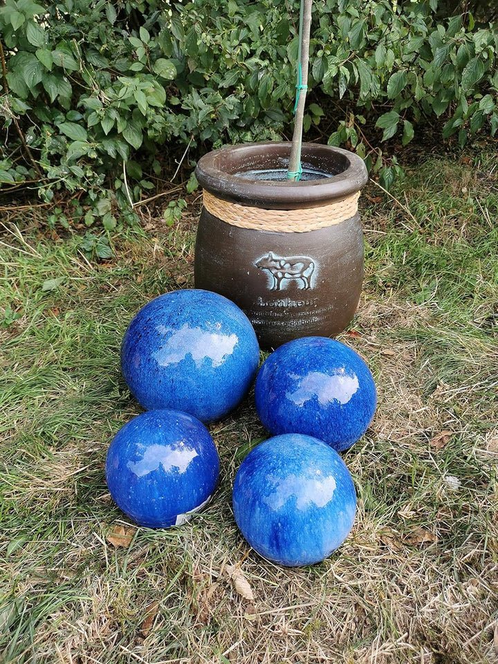 Teramico Dekokugel Gartenkugel glasiert -Blau, Grün, Anthrazit, Türkis, Aqua- sehr hochwertig frostf