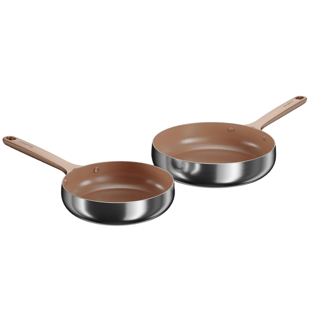 BergHOFF Home Pfannenset - 2-tlg. - Antihaft-Pfanne ohne pfas – beschichtete Pfannen – Edelstahlpfan