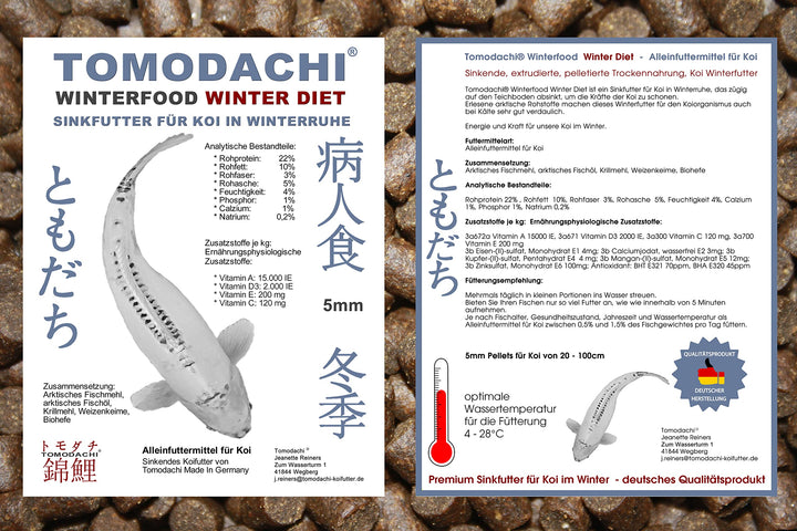 Winterfutter Koi Sinkfutter Koifutter für den Winter arktische Rohstoffe gut verdaulich bei Kälte En