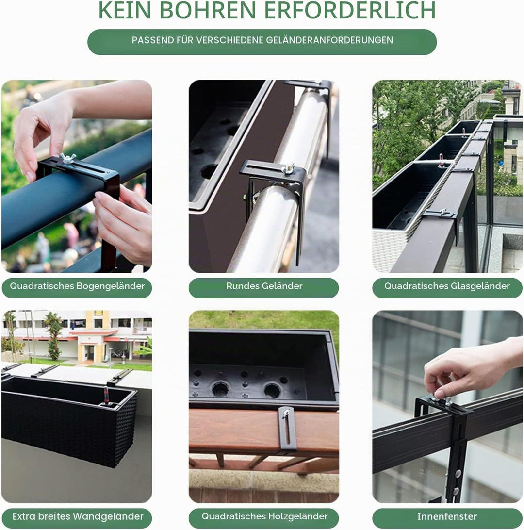 Pflanzkastenhalterung, Blumenkastenhalterung, verstellbare Fensterkastenhalterungen für Terrasse, Ga