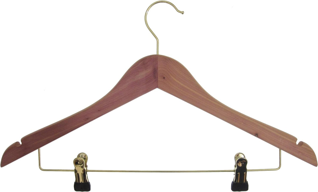 Hagspiel Kleiderbügel aus Holz, mit Metallsteg Zedernholz, Zedernkleiderbügel, Mottenschutz, Motten