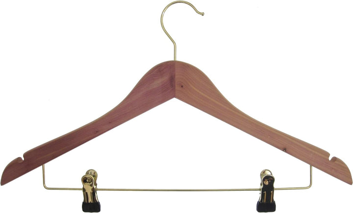 Hagspiel Kleiderbügel aus Holz, mit Metallsteg Zedernholz, Zedernkleiderbügel, Mottenschutz, Motten