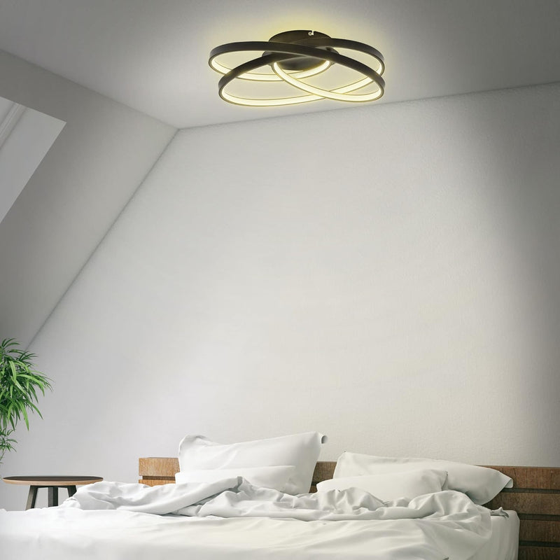 B.K.Licht - LED Deckenlampe mit warmweisser Lichtfarbe, geschwungenes Design, 35 Watt, 4600 Lumen, L