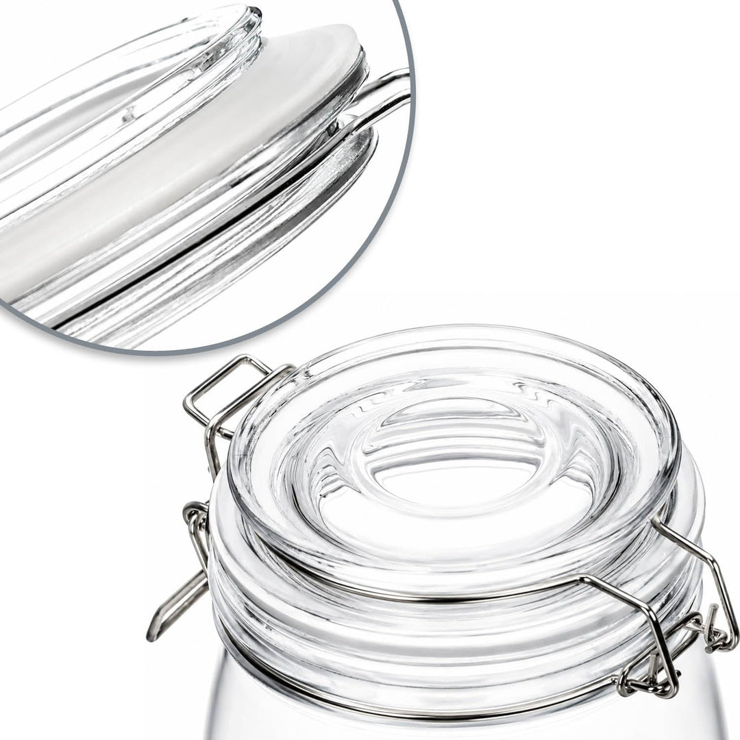 COM-FOUR® 2x Einmachglas mit Bügelverschluss - Vorratsgläser mit Gummiring - Vorratsglas luftdicht -