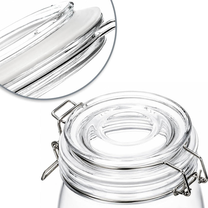 COM-FOUR® 2x Einmachglas mit Bügelverschluss - Vorratsgläser mit Gummiring - Vorratsglas luftdicht -