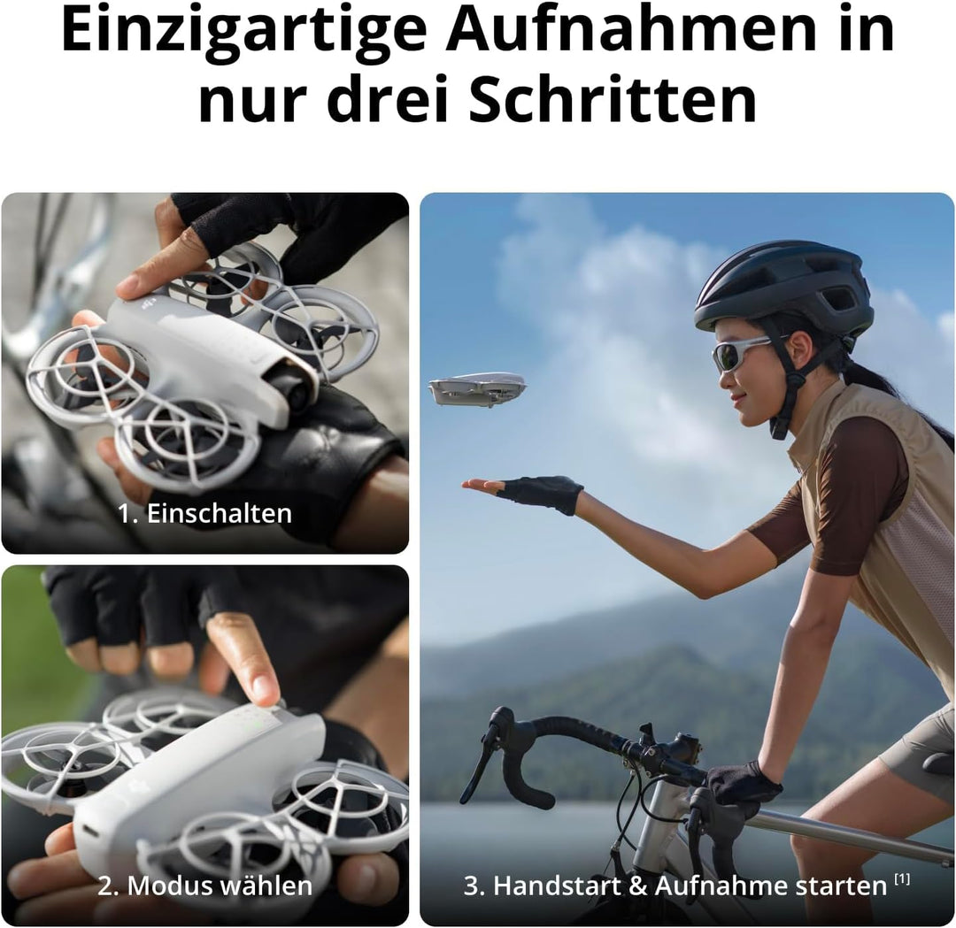 DJI Neo Motion Fly More Combo, Mini drohne mit 4K UHD-Kamera selbstfliegende Drohne, die dir folgt,