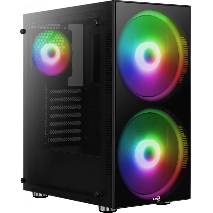 AeroCool Python Tempered Glass Windowed Mid Tower Case Schwarz PYTHON